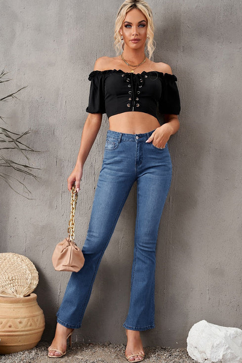 Wash Vintage Wide Leg Jeans